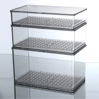 Storage Box PET Transparent Acrylic Rectangular Cosmetic Station Snack Kitchen Sundries Storage Box with Lid