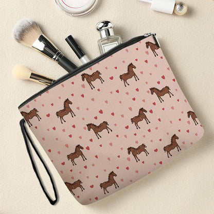New Temu Pony Makeup Bag, Home Zipper Toiletry Bag, Women's Lipstick Makeup Bag, Multi-Functional Storage Bag