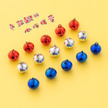 12mm Eco-Friendly Colorful Flat Metal Copper Bells, Color-Preserving, Christmas Holiday Pet Gift DIY Keychain Accessories