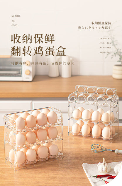 Egg Storage Box for Refrigerator Side Door, Egg Carton Holder, Food-Grade Special Transparent Storage and Preservation Box with Lid
