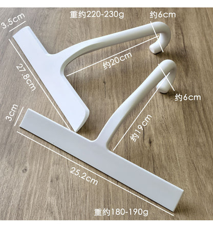 Silicone Glass Wiper with Inverted Hook, Black Silicone Window Cleaning Tool, Two Sizes Available