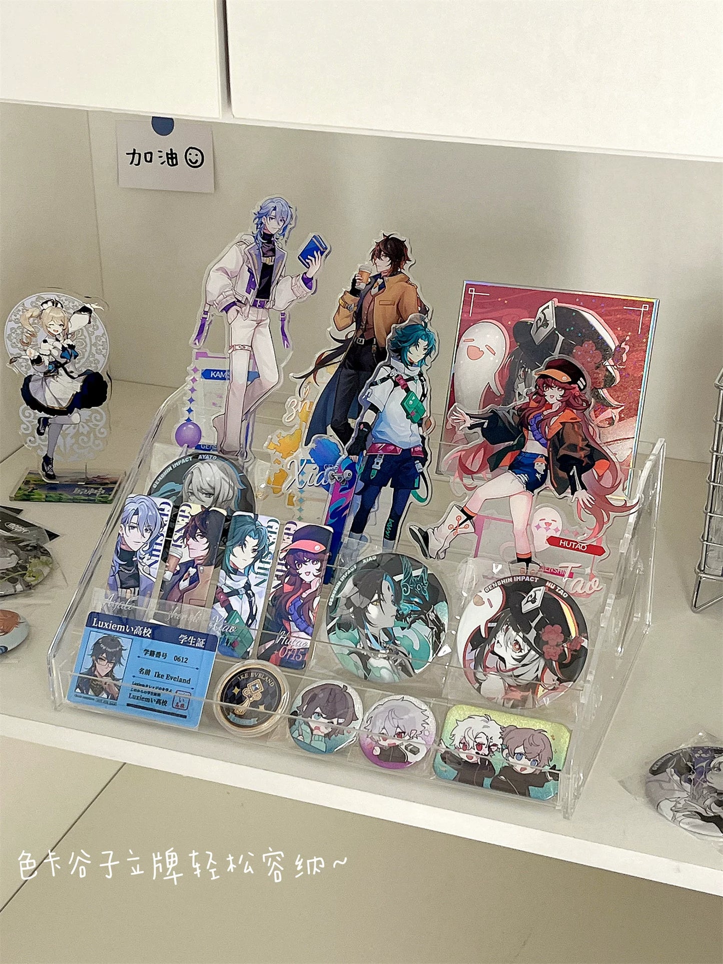 Acrylic Display Stand Transparent Desktop Millet Storage Box Ladder Shelf Peripheral Badge Desktop Storage Rack
