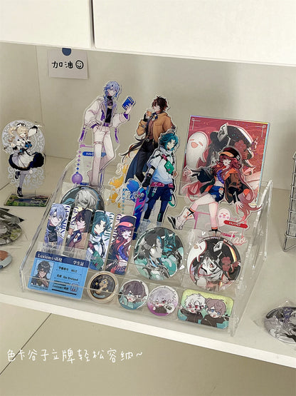 Acrylic Display Stand Transparent Desktop Millet Storage Box Ladder Shelf Peripheral Badge Desktop Storage Rack