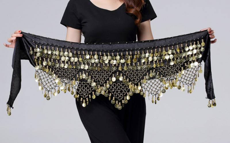 Belly Dance Waist Chain Indian Dance Dance Waist Seal Oriental Dance Belt Waist Towel Performance Clothing Practice Performance Accessories Hip Towel