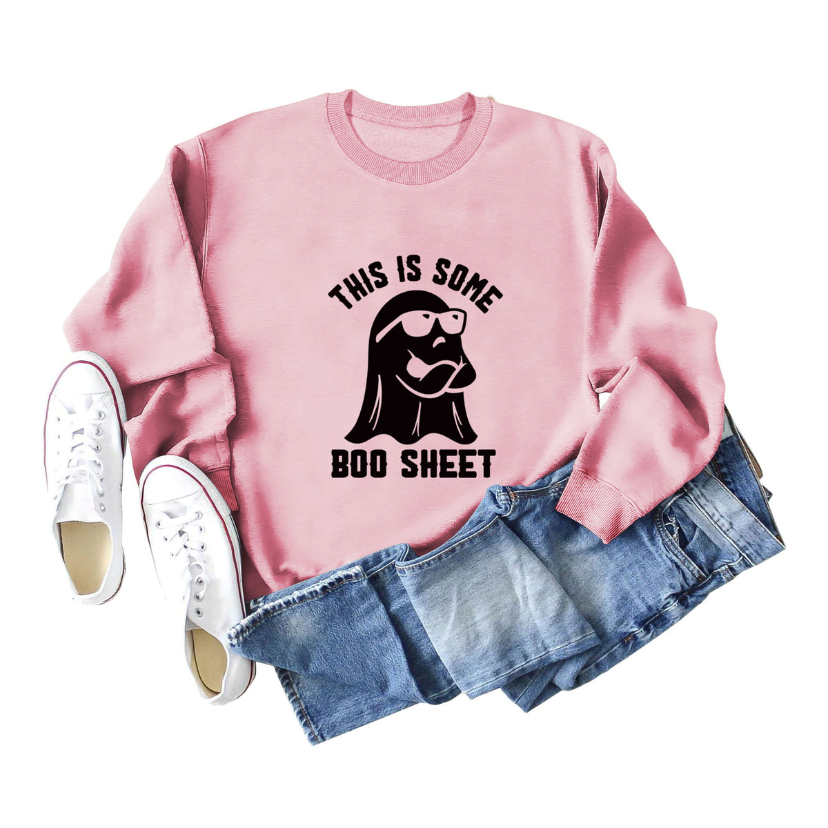 Women's Letter Printed Sweatshirt Cross-Border European and American Fashion Letter Women's Clothing 3D Printed Round Neck Sweatshirt