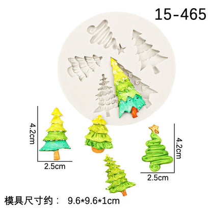 Christmas Theme Silicone Mold Snowflake Christmas Tree Snowman Gingerbread Man Creative Baking Decoration Liquid Silicone Mold