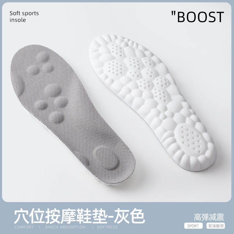 Super Soft Insoles That Feel Like Stepping on Shit, so You Won’T Get Tired after Standing for a Long Time, Thickeneded Massage for Men and Women, 4D Cloud Arch Support, Sports Shock Absorption and Sweat Absorption