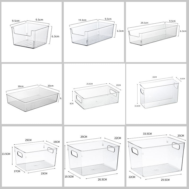Desktop Storage Box Small Miscellaneous Stationery Sticky Notes Handbook Pencil Transparent Narrow Long Storage Storage Box