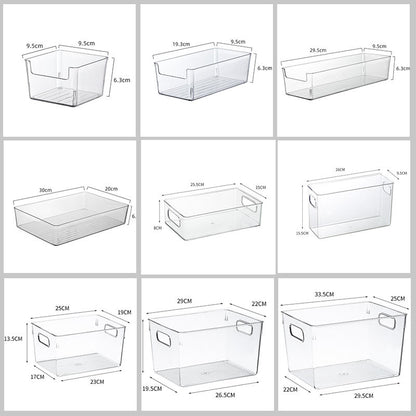 Desktop Storage Box Small Miscellaneous Stationery Sticky Notes Handbook Pencil Transparent Narrow Long Storage Storage Box