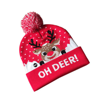 Korean Internet Celebrity Style Snowflake Christmas Hat, Warm and Cold-Proof Women's Knitted Hat with Pom-Pom, Ear-Protecting Yarn Hat, Light Luxury Style