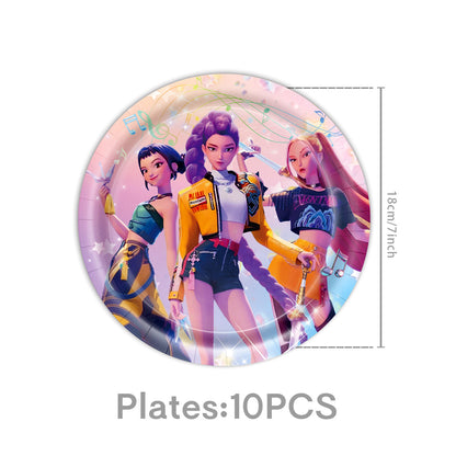 Amazon's New Pop Hunter Witch Group Theme Birthday Party Supplies Set Paper Plate Tissue Tablecloth Decoration