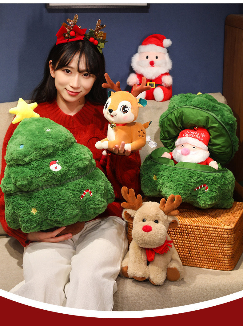 Cross-Border Merry Christmas Tree Doll Plush Toy Christmas Pillow Old Man Elk Doll Christmas Eve Children's Gift