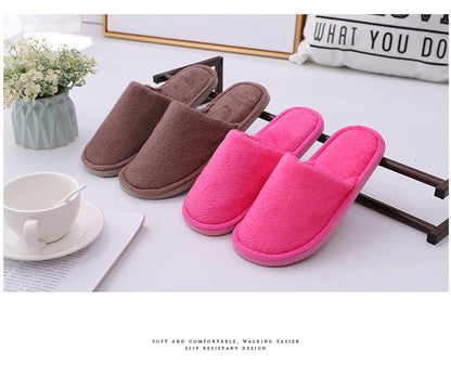 New plush indoor home autumn and winter wooden floor warm EVA moon cotton slippers Cixi men and women couples