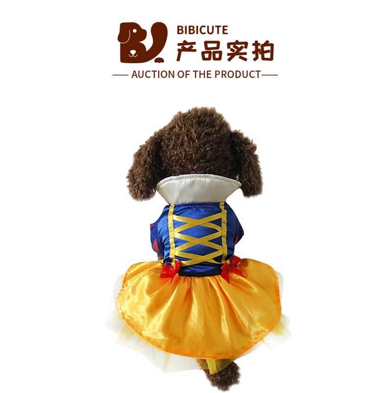 Dog Clothes Snow White Skirt Halloween Pet Dog Clothes Teddy Bears Schnery Pet Costume