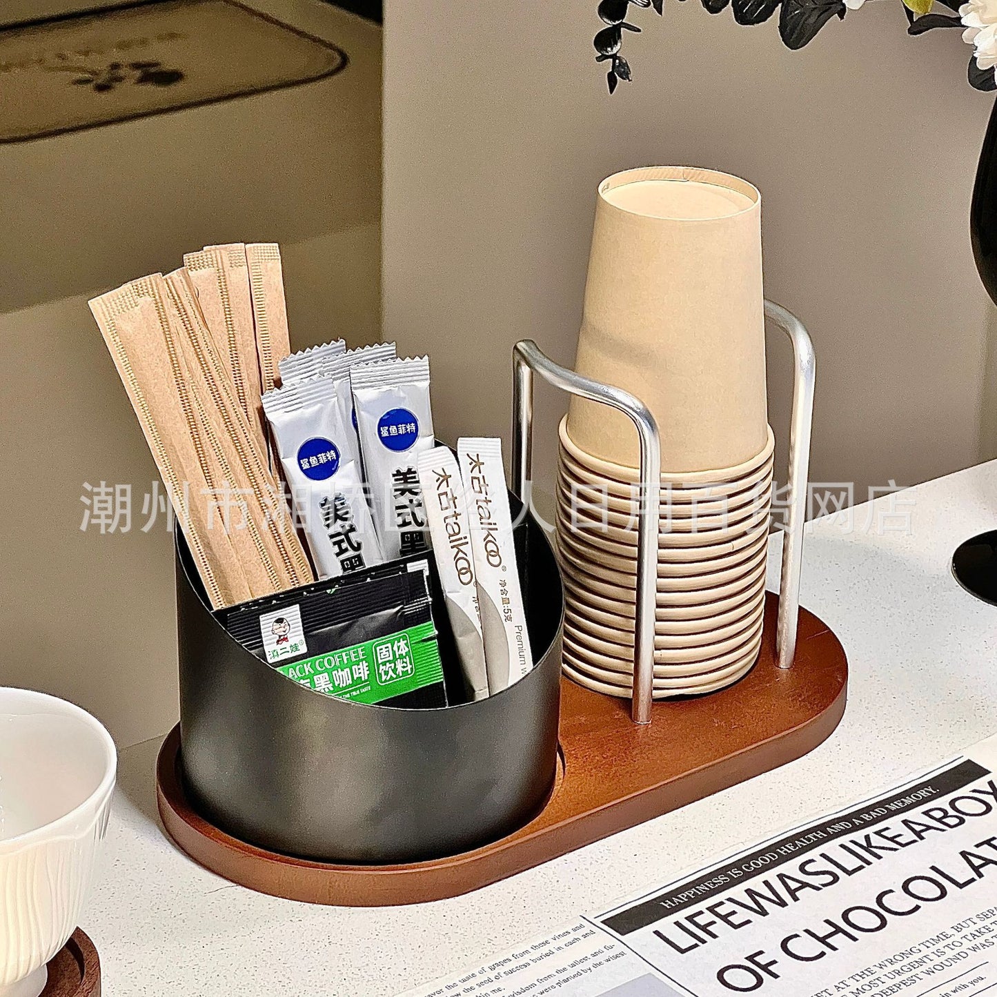 High-value Paper Cup Holder Disposable Cup Taker Desktop Coffee Table Storage Rack Tea Cup Coffee Cup Cup Holder