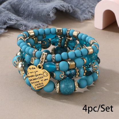 European and American Cross-Border Hot-Selling New Bohemian Bracelets Creative Tassel Multi-Layer Beaded Bracelets Fashion Jewelry