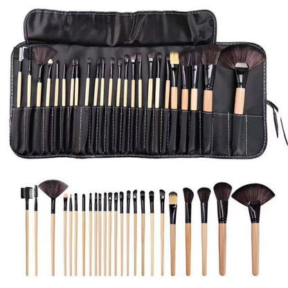 Low-Priced 24-Piece Makeup Brush Set, Animal Hair Portable Beauty Tools