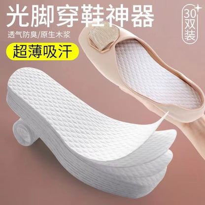 Disposable insole women's sweat-absorbent breathable deodorant non-slip thin barefoot artifact single-layer shoes deodorant comfort