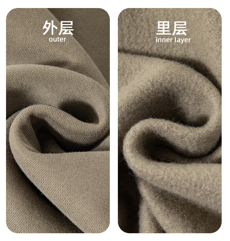 Cai Xiang Island Men's Clothing | Autumn and Winter 350g Dopamine Fleece Oversized Loose Trendy Brand Men's Sweatshirt and Pants Set