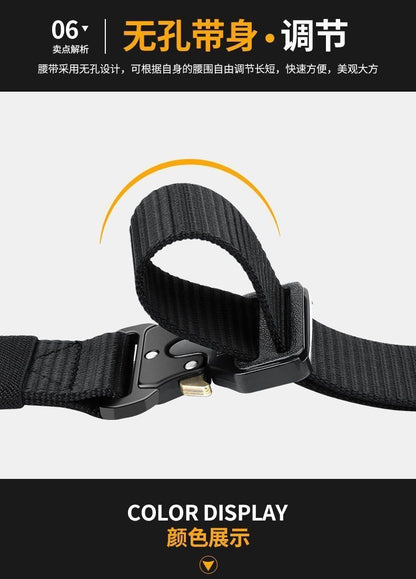 Factory direct cross-border nylon automatic buckle belt outdoor tooling tactical pants belt military training belt men wholesale