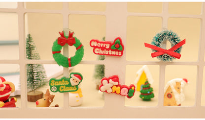 Dollhouse Doll House Snowman Christmas Tree Ginger Biscuit Man Decoration Scene Ornaments Model Christmas Wreath