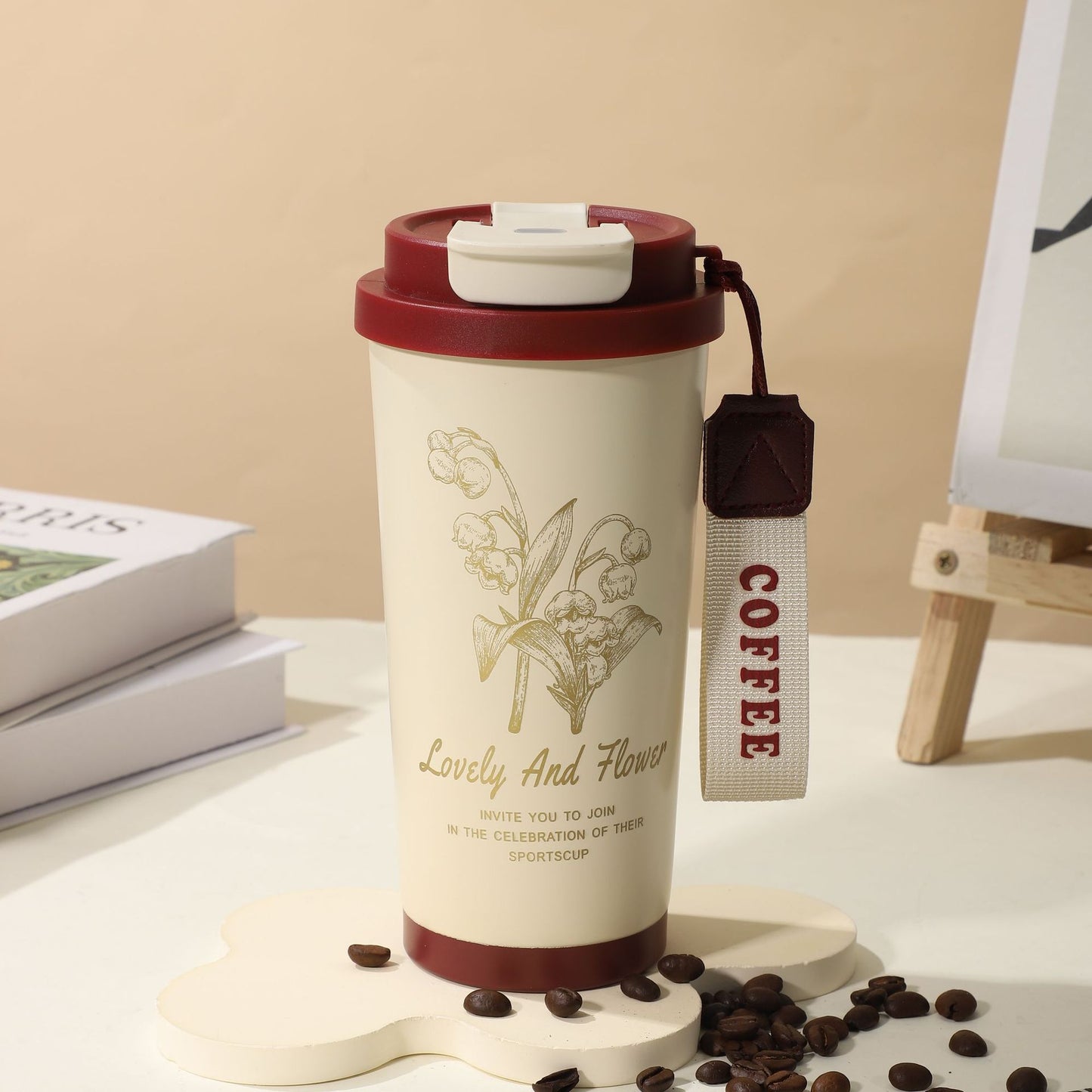 Summer Insulated Stainless Steel Water Cup, Thermos Cup, Coffee Cup, Double-Layer Car Cup, Smart Display Gift Cup, Customizable