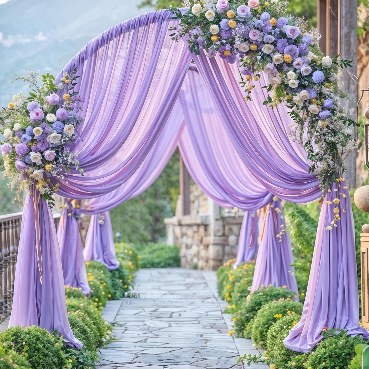 Wedding gauze curtain white gauze cross-border outdoor gauze curtain scene background decoration party wedding gauze wedding arch