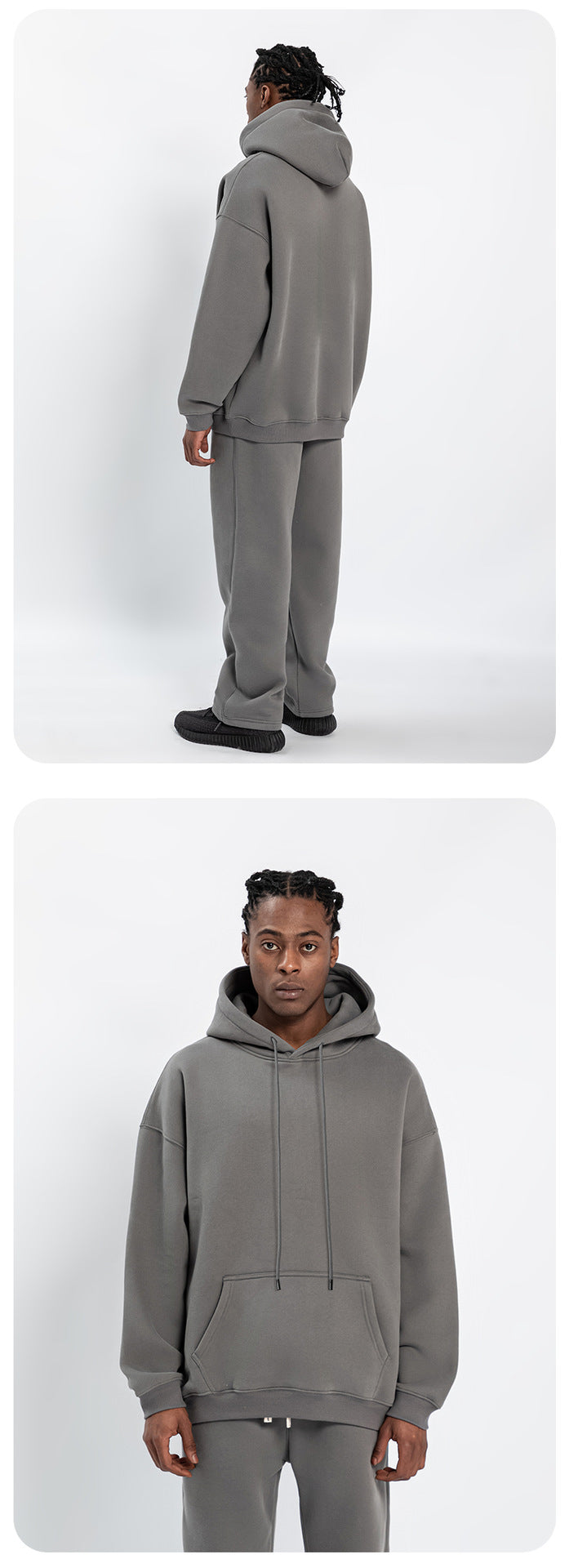 Cai Xiang Island Men's Clothing | Autumn and Winter Cross-Border American-Style Fleece Hoodie Men's Street Fashion Hooded Sweatshirt with Drawstring
