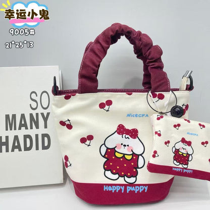 New Girls Handbag Storage Bag Cute Lunch Box Bag Handbag Mother Bag Korean Cartoon Bag Hand Bag