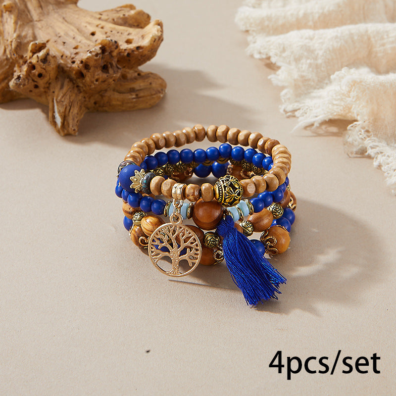 European and American Cross-Border Hot-Selling New Bohemian Bracelets Creative Tassel Multi-Layer Beaded Bracelets Fashion Jewelry