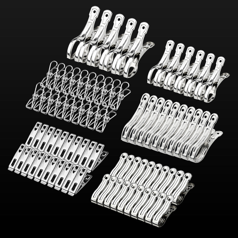 huazhen Stainless Steel Clip Spring Clip Quilt Clip Opening Windproof Clip Clothes Clip Hosiery Rack Drying Quilt Clip Fishtail Clip