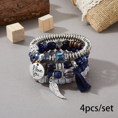European and American Cross-Border Hot-Selling New Bohemian Bracelets Creative Tassel Multi-Layer Beaded Bracelets Fashion Jewelry