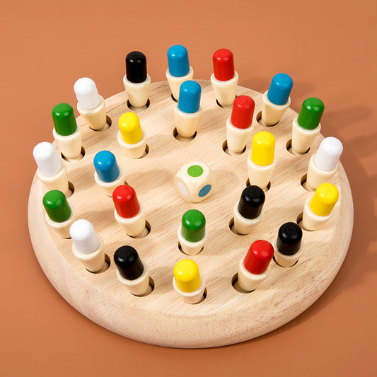 Cross-border children's wooden early education color memory chess thinking logic concentration training parent-child interactive puzzle board game