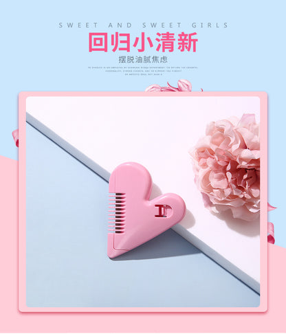 Heart Double-Sided Hair Comb Hair Trimming Knife Self-Service Trimming Bangs Scissors Thinning Hair Removal Tip Split Ends Beauty Tool