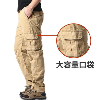 Spring and Autumn Cotton Crane Pants Foreign Trade Plus Size Pants Site Work Pants Men's Multi-Pocket Wear-Resistant Casual Pants