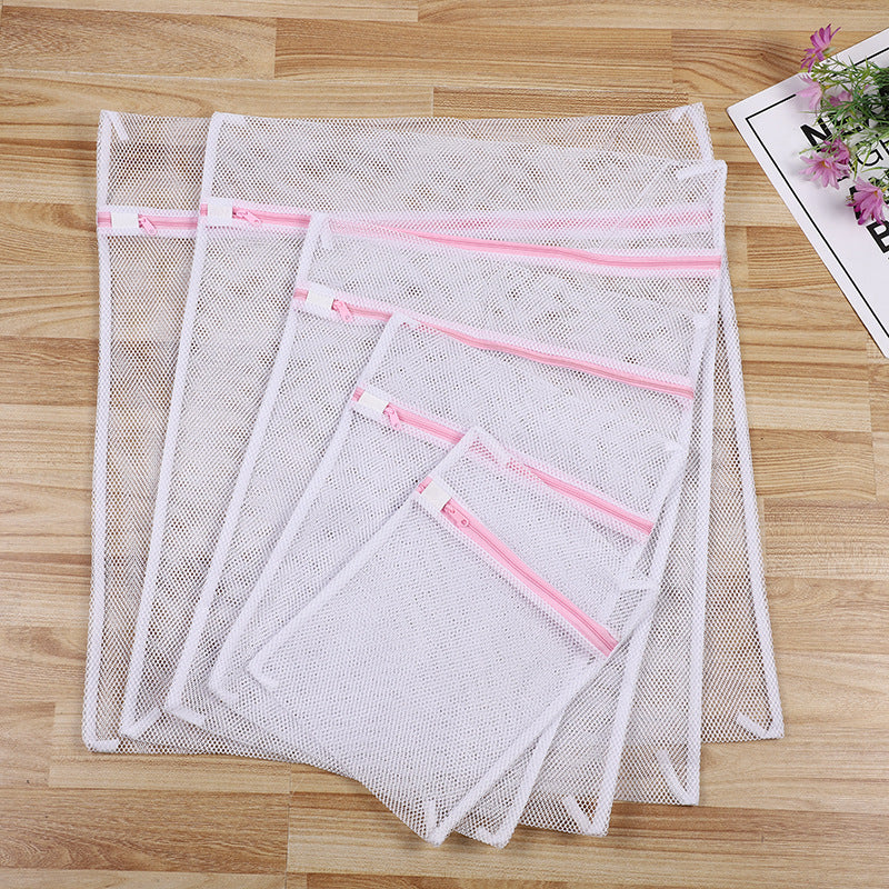 Factory Straight Hair Thickeneded Fine Mesh Gray Zipper Laundry Bag Machine Washable Clothing Care Bag Travel Storage Mesh Bag in Stock
