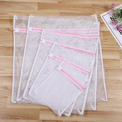 Factory Straight Hair Thickeneded Fine Mesh Gray Zipper Laundry Bag Machine Washable Clothing Care Bag Travel Storage Mesh Bag in Stock