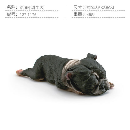 Cross-border Children's Cognitive Simulation Pet Dog Model Sleeping Posture French Bulldog Chai Dog Decorative Ornament Toy