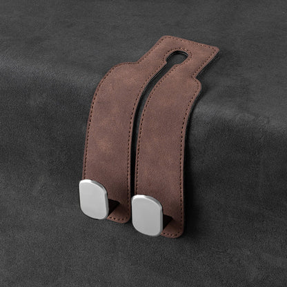 Car rear seat storage small hook turned leather zinc alloy ABS car double hook
