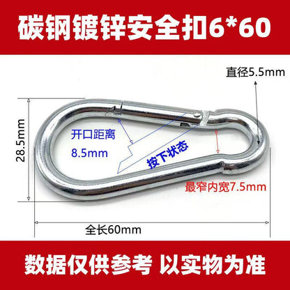 Safety Buckle, Climbing Buckle, Stainless Steel Lock, Spring Safety Ring, Outdoor Rock Climbing Accessories, Factory Direct Sales, Safety Hook