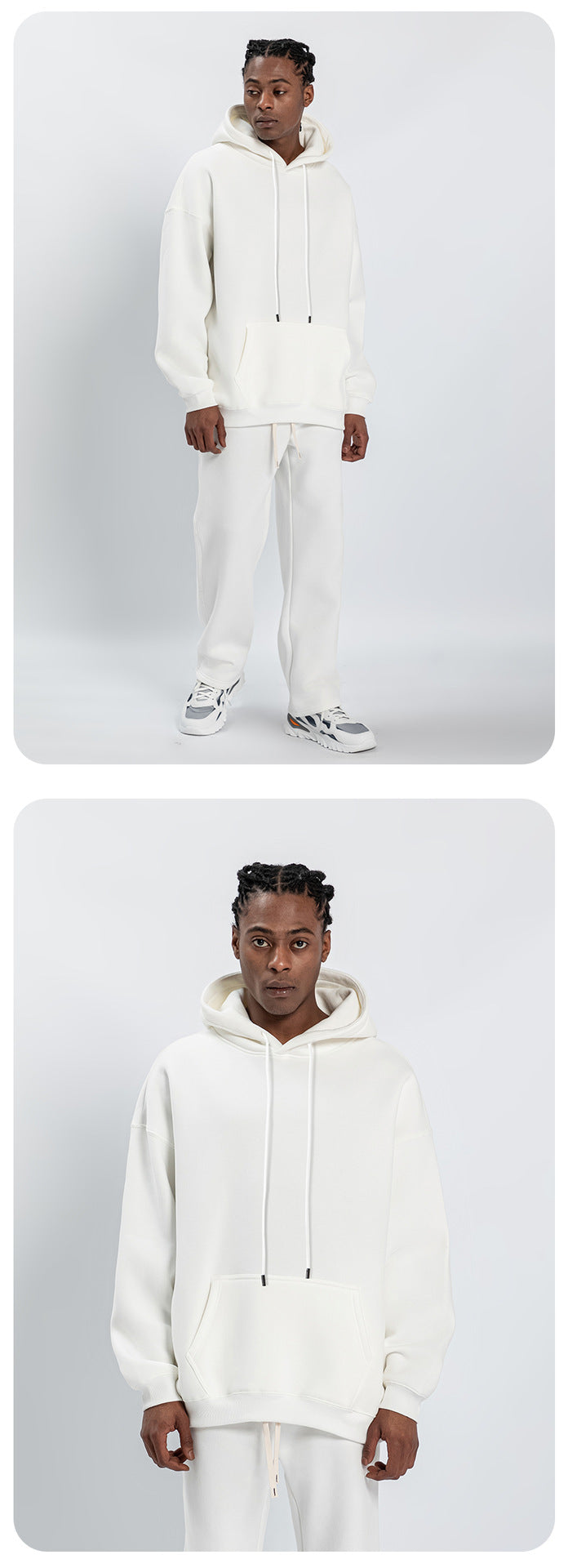 Cai Xiang Island Men's Clothing | Autumn and Winter Cross-Border American-Style Fleece Hoodie Men's Street Fashion Hooded Sweatshirt with Drawstring