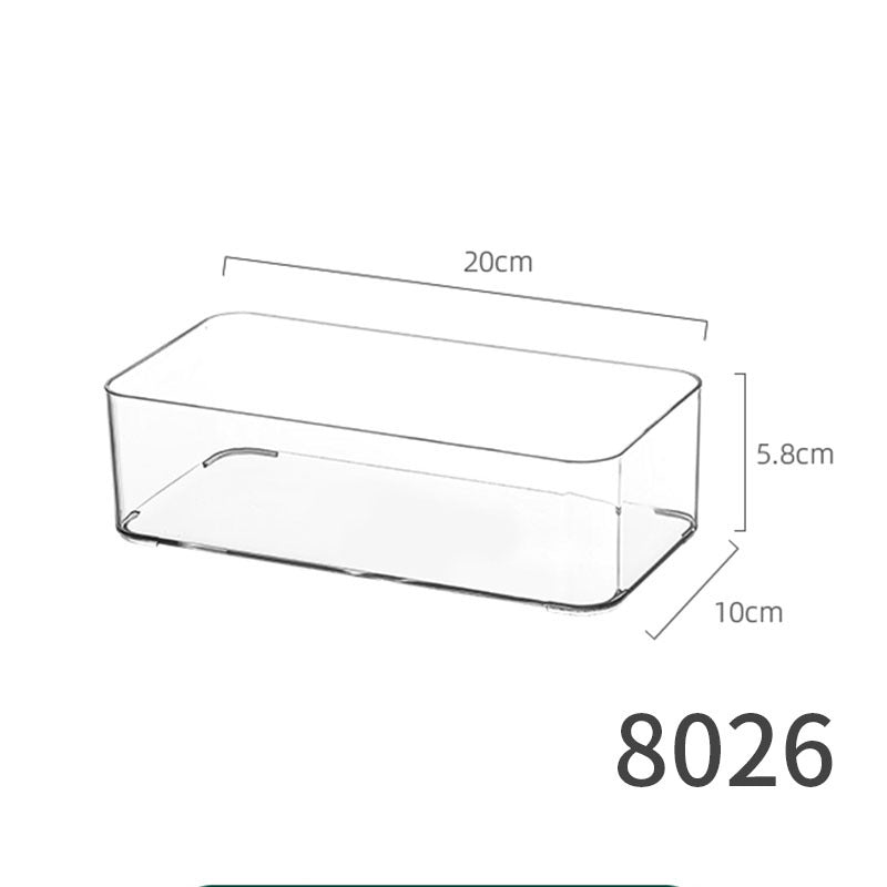 Desktop Storage Box Drawer Built-in Partition Transparent Acrylic Narrow Long Rectangular Cosmetic Workstation Kitchen