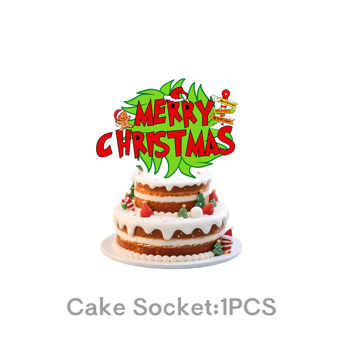 Cross-Border New Product Christmas Grinch Theme Party Decoration Flag Cartoon Party Supplies Tableware Christmas Decoration