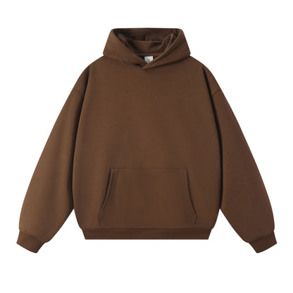 New Style Couple's Loose-Fitting Round-Neck Hooded Sweatshirt, Long-Sleeved Sweatshirt, Heavyweight Pure Cotton 400g Hoodie with Printed Logo
