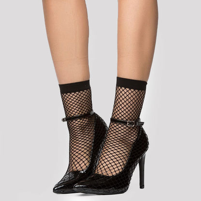Summer Small Mesh Lace Short Net Socks Breathable Short Stockings Invisible Socks plus size Black Pearl Short Socks