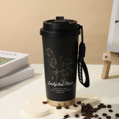 Summer Insulated Stainless Steel Water Cup, Thermos Cup, Coffee Cup, Double-Layer Car Cup, Smart Display Gift Cup, Customizable