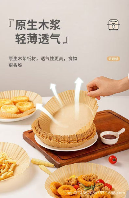 Special Paper Tray for Air Fryer Oil Absorbing Paper Disposable Baking Paper Tray Round Baking Oven Special Factory Outlet