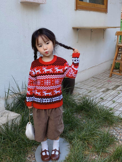 Amazon's Hottest Little Snowflake Christmas Sweater 2025 Autumn and Winter Casual Couple Wear Christmas Round Neck Sweater