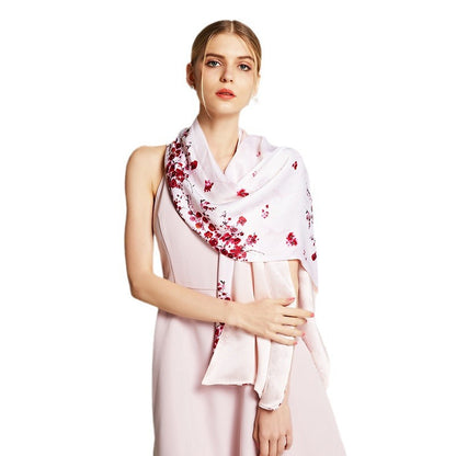 Suzhou and Hangzhou long silk scarf high-grade mulberry silk scarf pure silk women's vintage scarf crepe satin shawl