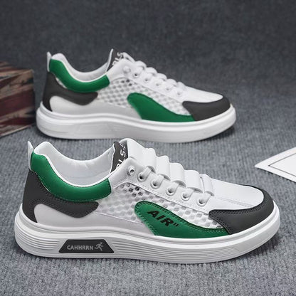 Hollow-Out Leather Shoes for Men, Summer Breathable Soft Leather Low-Top Business Casual Versatile Slip-On Perforated Dad Shoes
